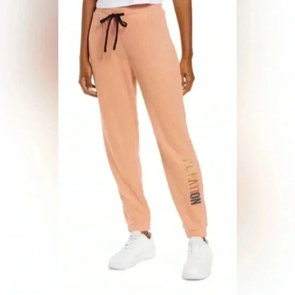 New $150 P.E. NATION Peach Bloom Waffle Rebound Track Pants 2XL Ombre Logo XXL